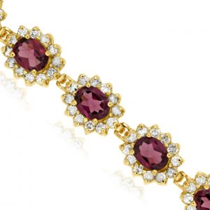 RHODOLITE & DIAMOND BRACELET