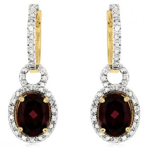 RHODOLITE & DIAMOND EARRING