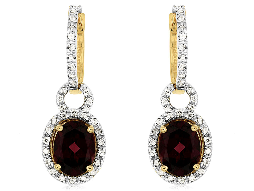 RHODOLITE & DIAMOND EARRING