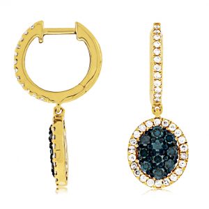 BLUE DIAMOND & DIAMOND EARRING