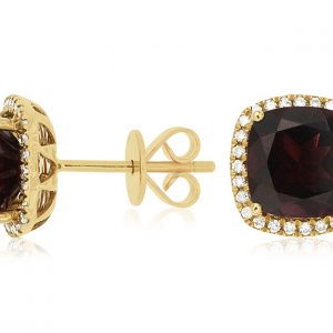 RHODOLITE & DIAMOND EARRING