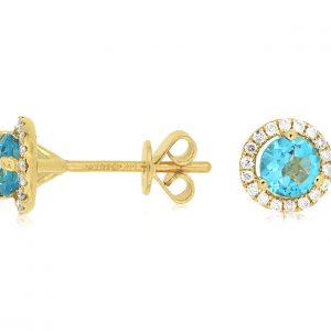 BLUE TOPAZ & DIAMOND EARRING