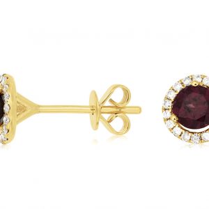 RHODOLITE & DIAMOND EARRING