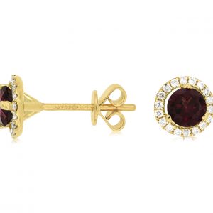 RHODOLITE & DIAMOND EARRING