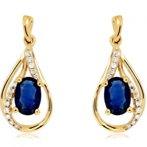 SAPPHIRE & DIAMOND EARRING