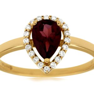 RHODOLITE & DIAMOND RING