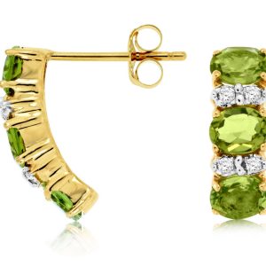PERIDOT & DIAMOND EARRING