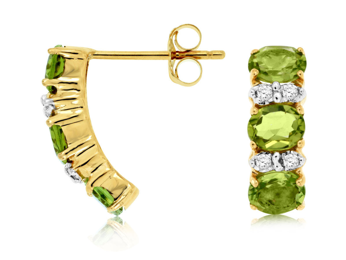 PERIDOT & DIAMOND EARRING