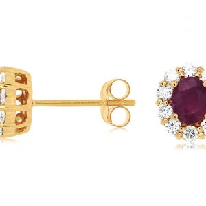 RUBY & DIAMOND EARRING