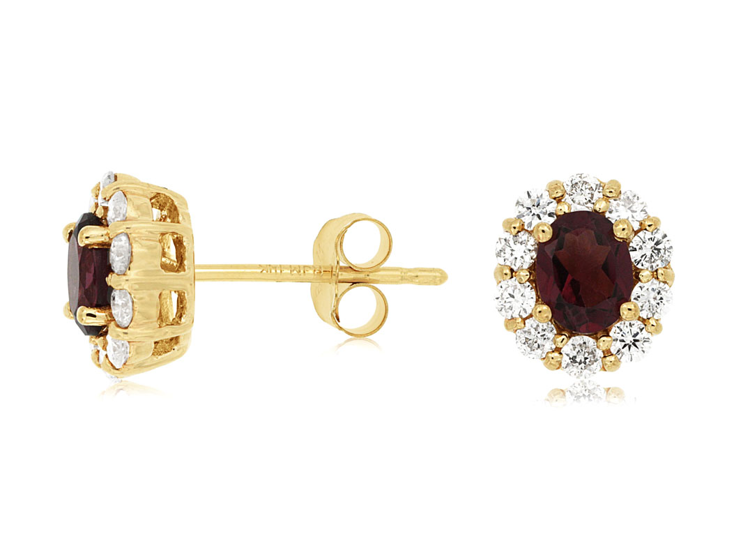 RHODOLITE & DIAMOND EARRING
