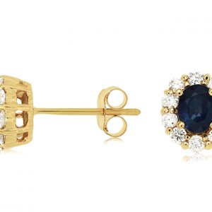 SAPPHIRE & DIAMOND EARRING