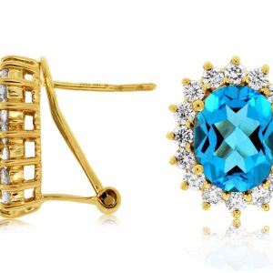 BLUE TOPAZ & DIAMOND EARRING