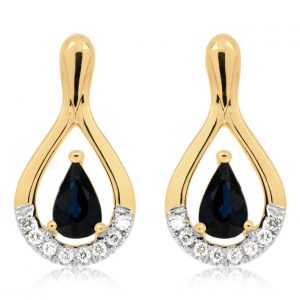 SAPPHIRE & DIAMOND EARRING