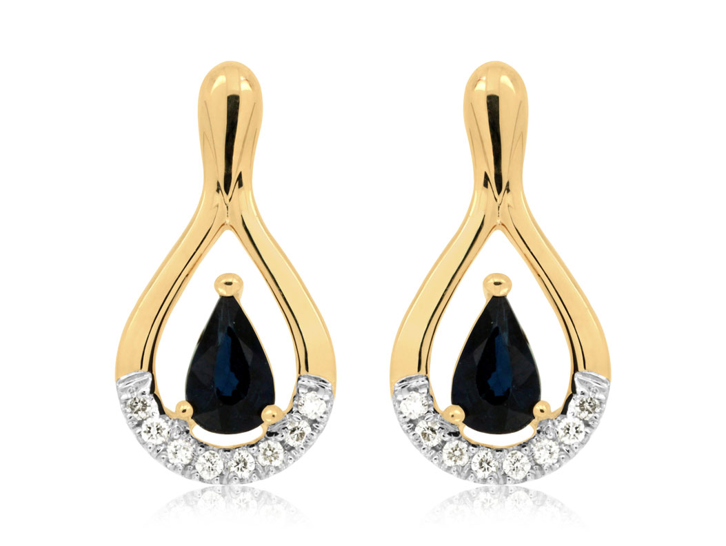 SAPPHIRE & DIAMOND EARRING