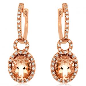 MORGANITE & DIAMOND EARRING