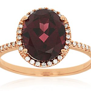 RHODOLITE & DIAMOND RING