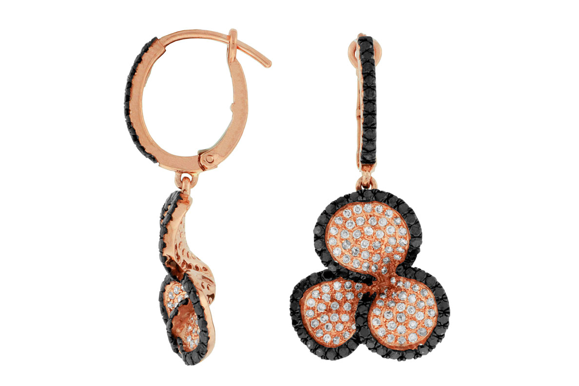 DIAMOND &BLACK DIAMOND EARRING