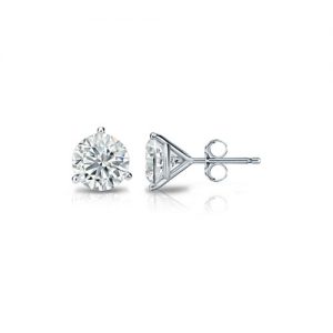 1.25 ctw Three Prong Studs in White Gold