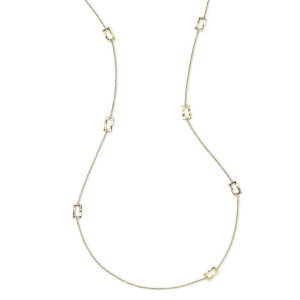 IPPOLITA 18K Gold Window Pane Long Station Necklace 40″