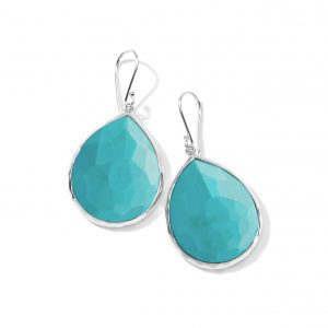 IPPOLITA Sterling Silver Rock Candy Large Teardrop Earrings in Turquoise (25X20MM PEAR SHAPE)