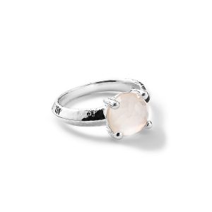 IPPOLITA 925 Rock Candy¨ Single Stone Prong Knife Edge Ring in Crystal Quartz and Mother-of-Pearl