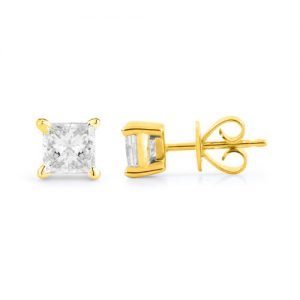 1.50 ctw Four Prong Studs in Yellow Gold