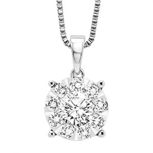 14K Diamond Pendant 1/2  ctw