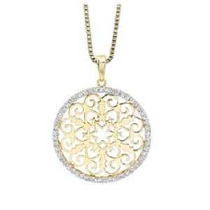 14K Yellow Gold Diamond Pendant 1/3 ctw
