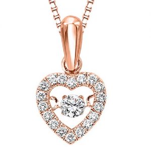10K Diamond Rhythm of Love Pendant 1/5 ctw