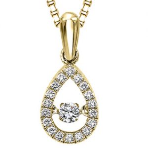 10K Diamond Rhythm of Love Pendant 1/5 ctw