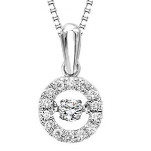 10K Diamond Rhythm of Love Pendant 1/5 ctw