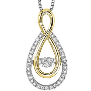 Gold & Silver Diamond Rhythm of Love Pendant