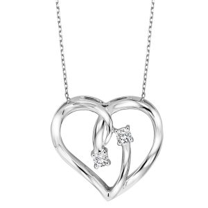 Silver TWOgether Two Diamond Pendant