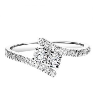 Silver TWOgether Two Diamond Ring 1/4 ctw