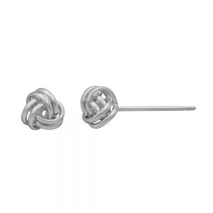 14KT white gold loveknot stud earrings