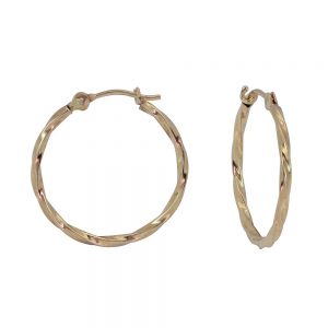 14KT yellow gold twisted hoop earrings