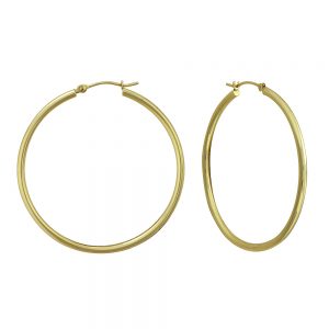 14KT yellow gold thin hoop earrings