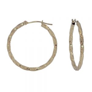 14KT yellow gold beaded hoop earrings