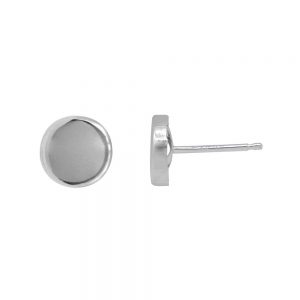 14KT white gold circle stud earrings