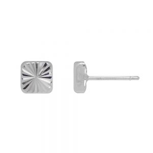 14KT white gold cushion stud earrings