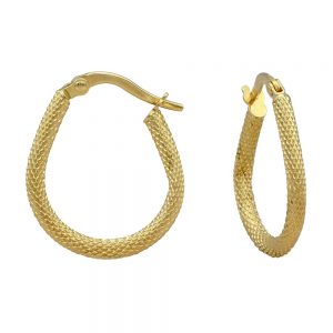 14KT yellow gold mesh hoop earrings