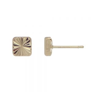 14KT yellow gold cushion stud earrings