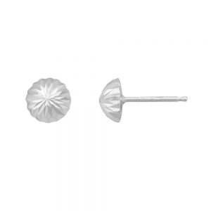 14KT white gold dome earrings