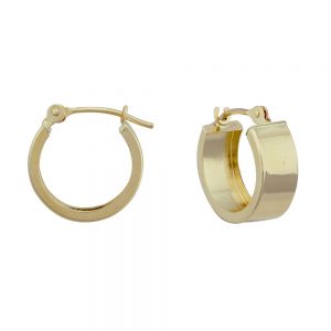 14KT yellow gold wide hoop earrings