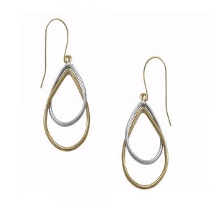 14KT double pear shape drop earrings