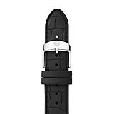 16mm Black Embossed Silicone Strap