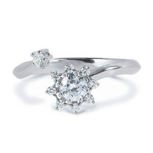 Atelier Swarovski Bloom Curved Pointed Ring, 18K White Gold