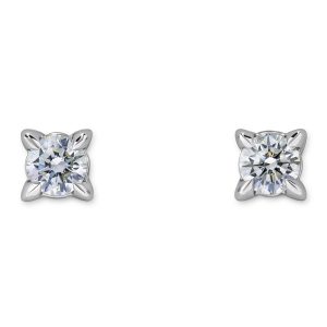 Atelier Swarovski Essentials Mini Stud Earrings, 18K White Gold