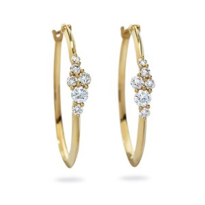Atelier Swarovski Glacial Hoop Earrings, 18K Yellow Gold