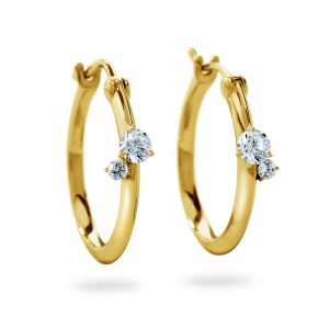 Atelier Swarovski Glacial Hoop Earrings, 18K Yellow Gold